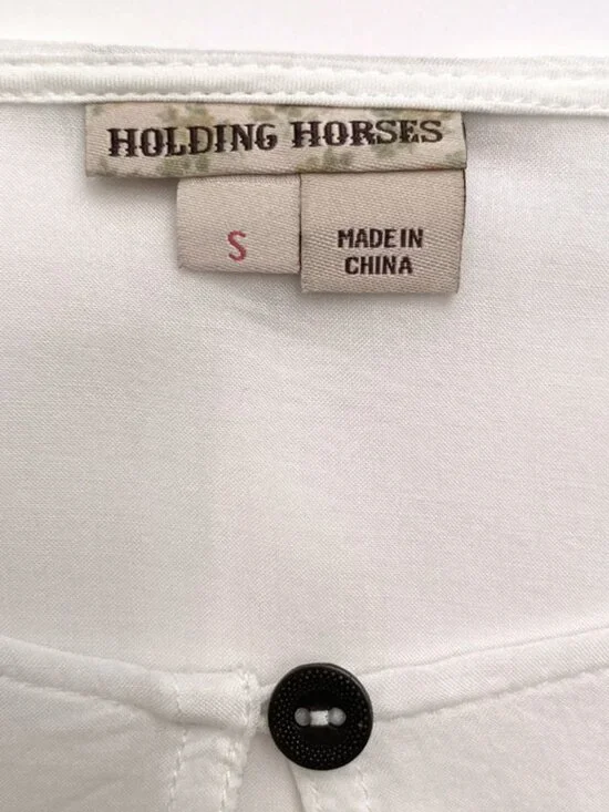 Anthropologie Holding Horses Dip Dye Print Top With Tie Sleeves Size S - Picture 7 of 9